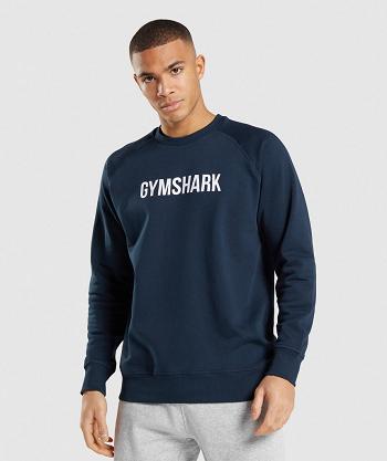 Correr Con Capucha Gymshark Apollo Crew Hombre Azul Marino | CO 3672LIS